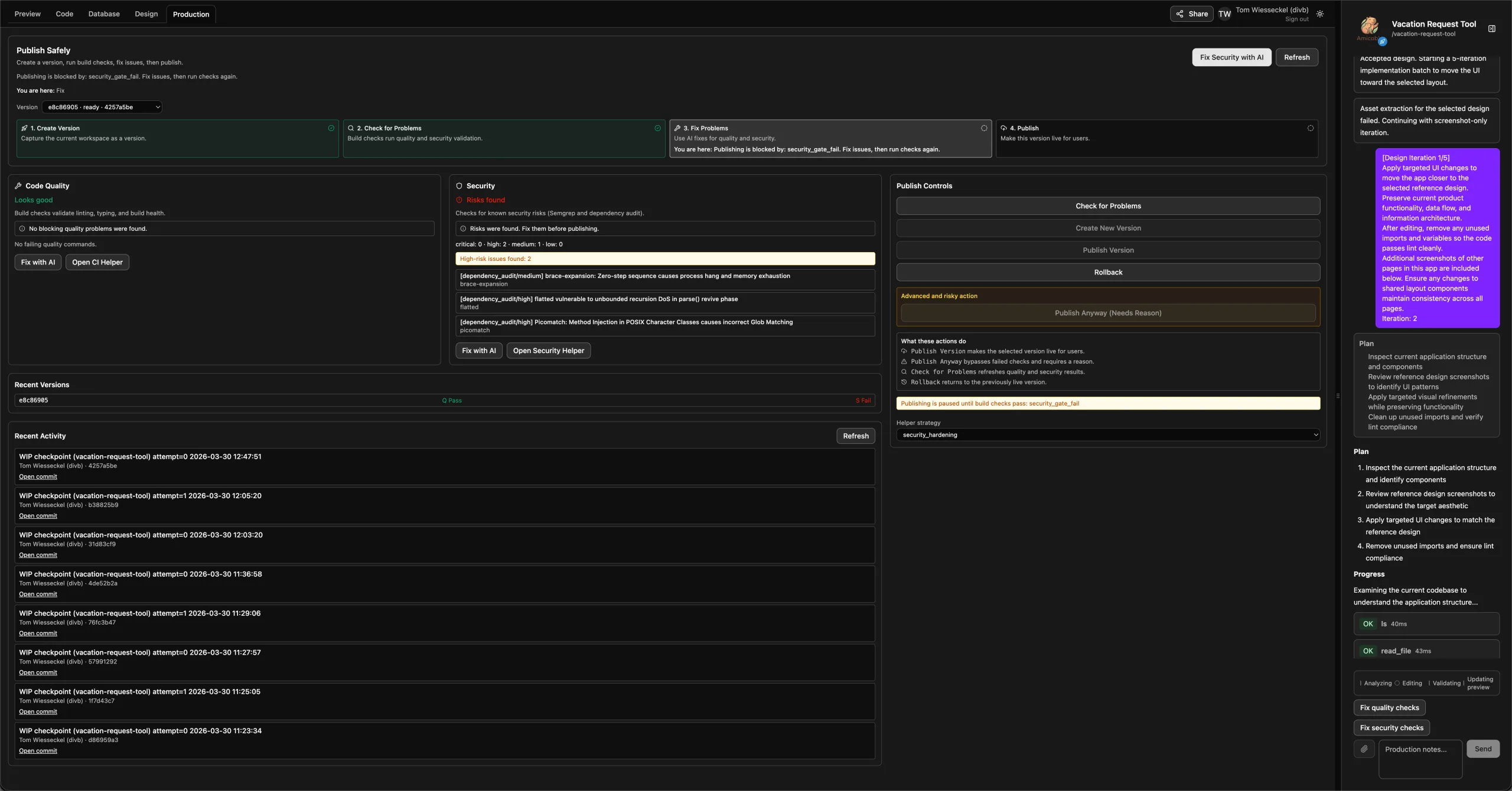 Amicable: Das Deyployment auf Production